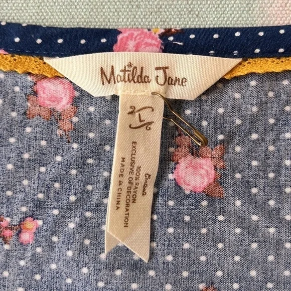 Matilda Jane Dream A Little Dream Floral Polka Dot Long Sleeve Top Size L - Picture 8 of 11